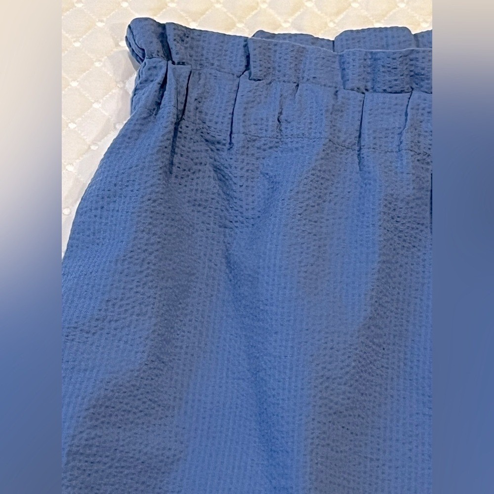 Lauren James womens mini skirt blue scalloped pull on relaxed fit M resort beach - Picture 4 of 13